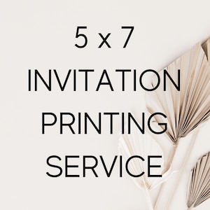 Servizio di stampa inviti, inviti stampati con buste, solo stampa, spedizione gratuita, 5x7, lato singolo o doppio, *minimo 24