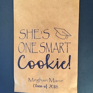 Graduation Favor Bags, Cookie Take Home Bag, Candy Buffet Bag, Graduation Cookie Bag, Favor Bag, One Smart Cookie, Sets Of 25s image 9