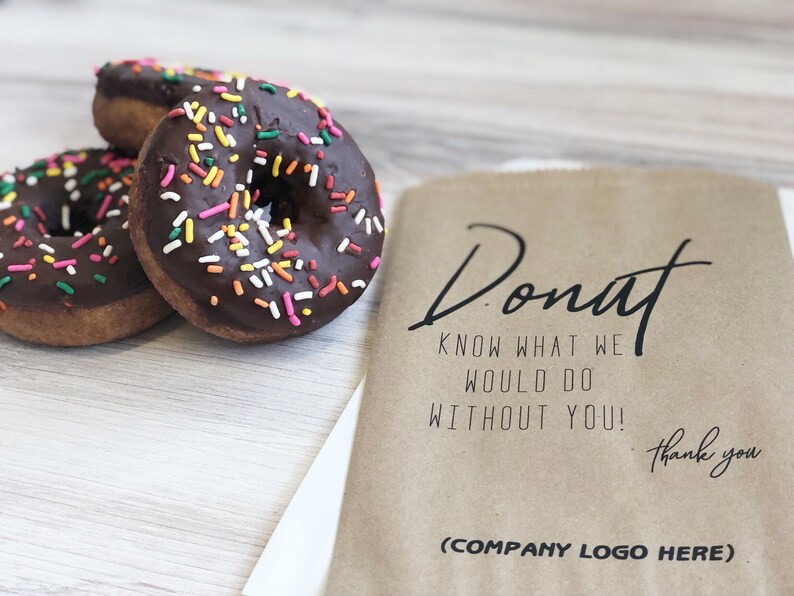 Employee Appreciation Gift idea Branded Treat Bags Donut Etsy