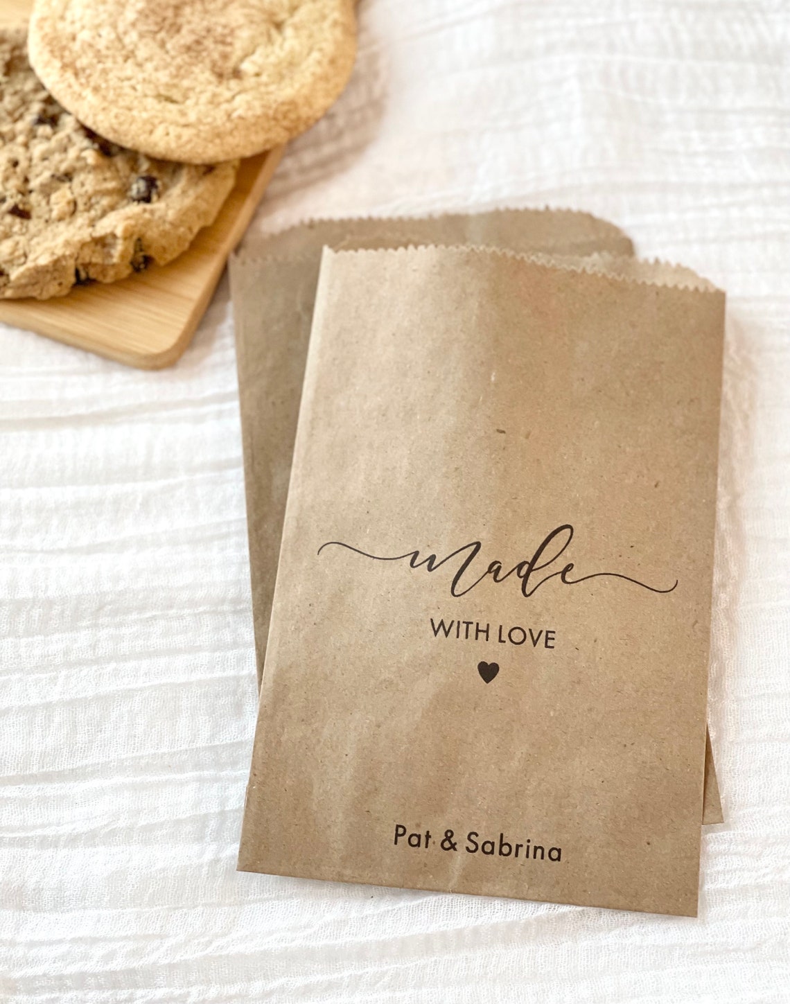 Bridal Shower Cookie Bags Made With Love Treat Bags Wedding Etsy