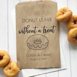 Donut Favor Bag, Wedding Favor Bags, Personalized Wedding Favor Bags, Custom Favor Bags, Favor Bags Wedding, Donut Mind If I do Bags image 1