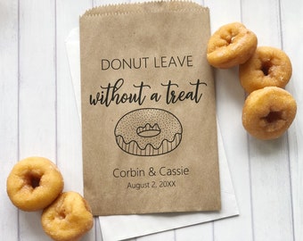 Donut Favor Bag, Wedding Favor Bags, Personalized Wedding Favor Bags, Custom Favor Bags, Favor Bags Wedding, Donut Mind If I do Bags