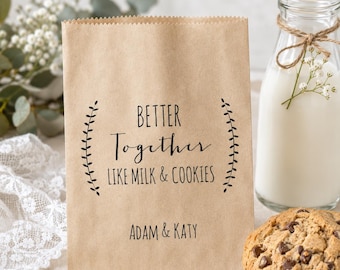 Rustic Wedding Cookie Bags: Personalized Favor, Kraft Paper