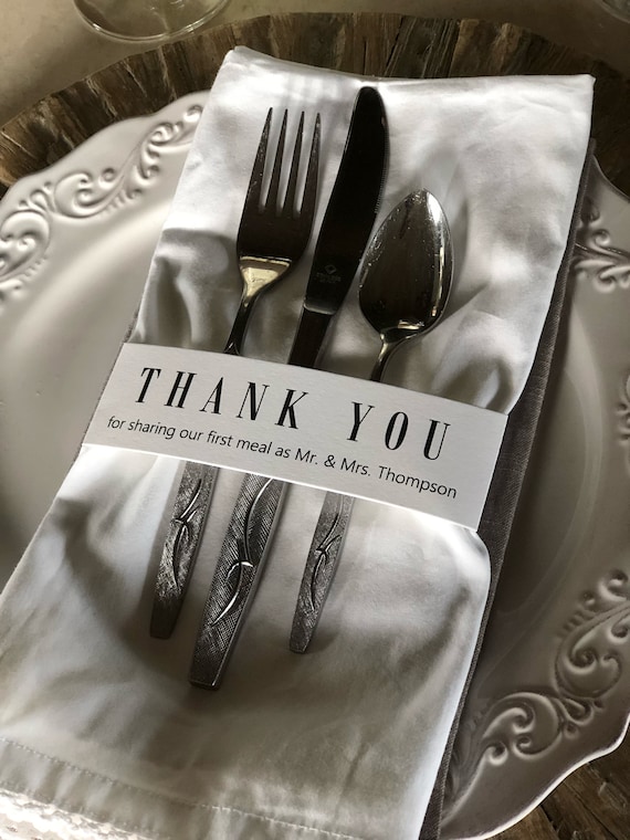 Napkin Wraps for Wedding or Anniversary Linen Bands Napkin Bands