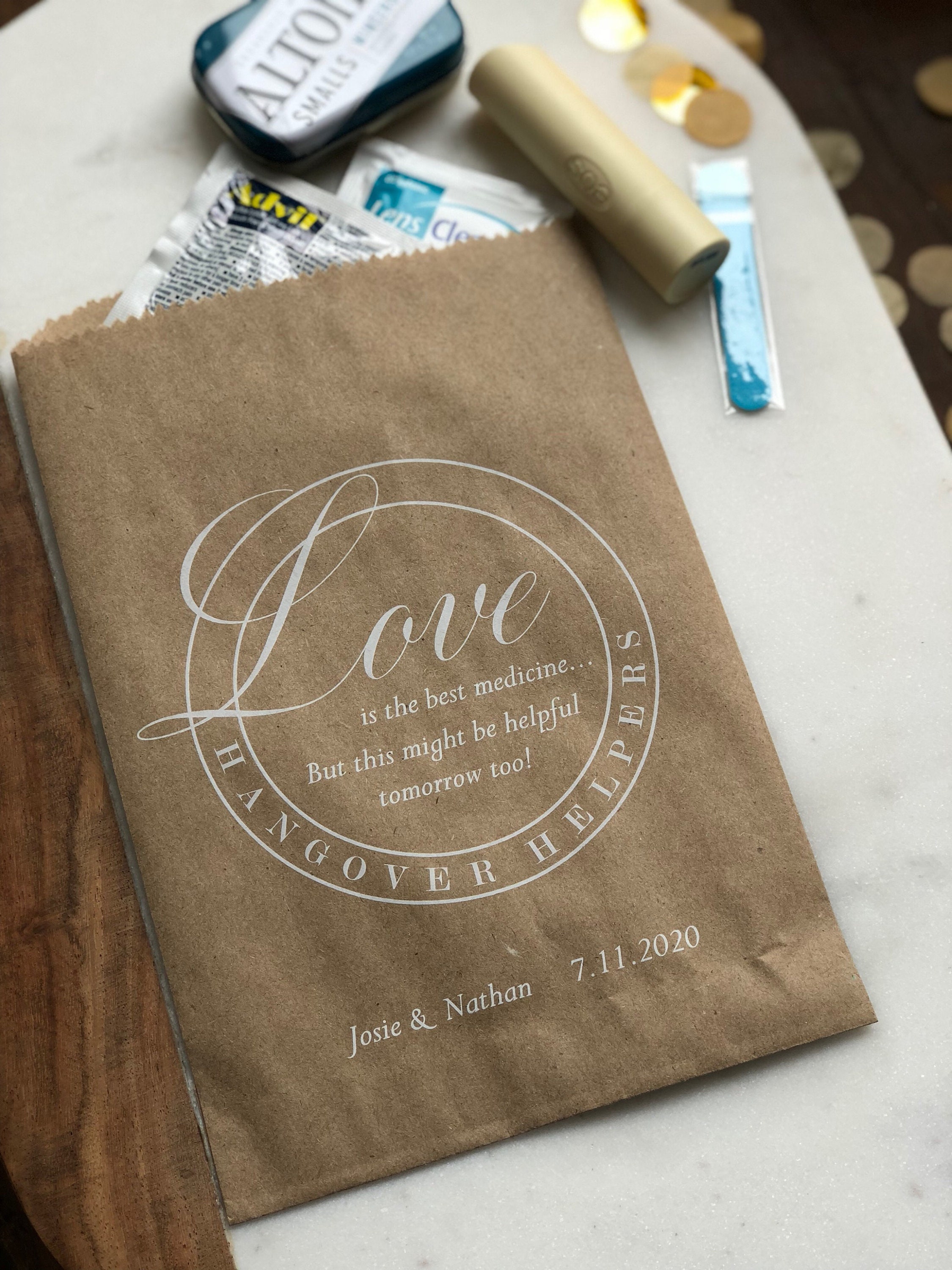 Wedding Hangover Kit Bags Hangover Favor Bags Custom Etsy