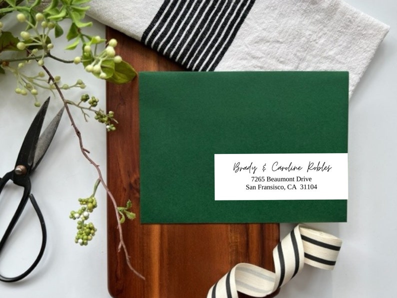 Printed Wrap Around Wedding Address Labels Envelope Addressing Fold Over Address Stickers Address Labels Invitation Labels 20 image 3