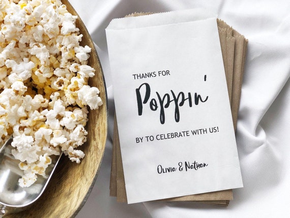 Sacchetti di popcorn per tavoli e buffet di popcorn di nozze, confezioni da  25 personalizzati -  Italia