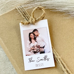 Custom Photo Tags, Personalized Picture Tags, Wedding Tags, Holiday Gift Tags, Minimal Favor Tags, Sets Of 8 image 5