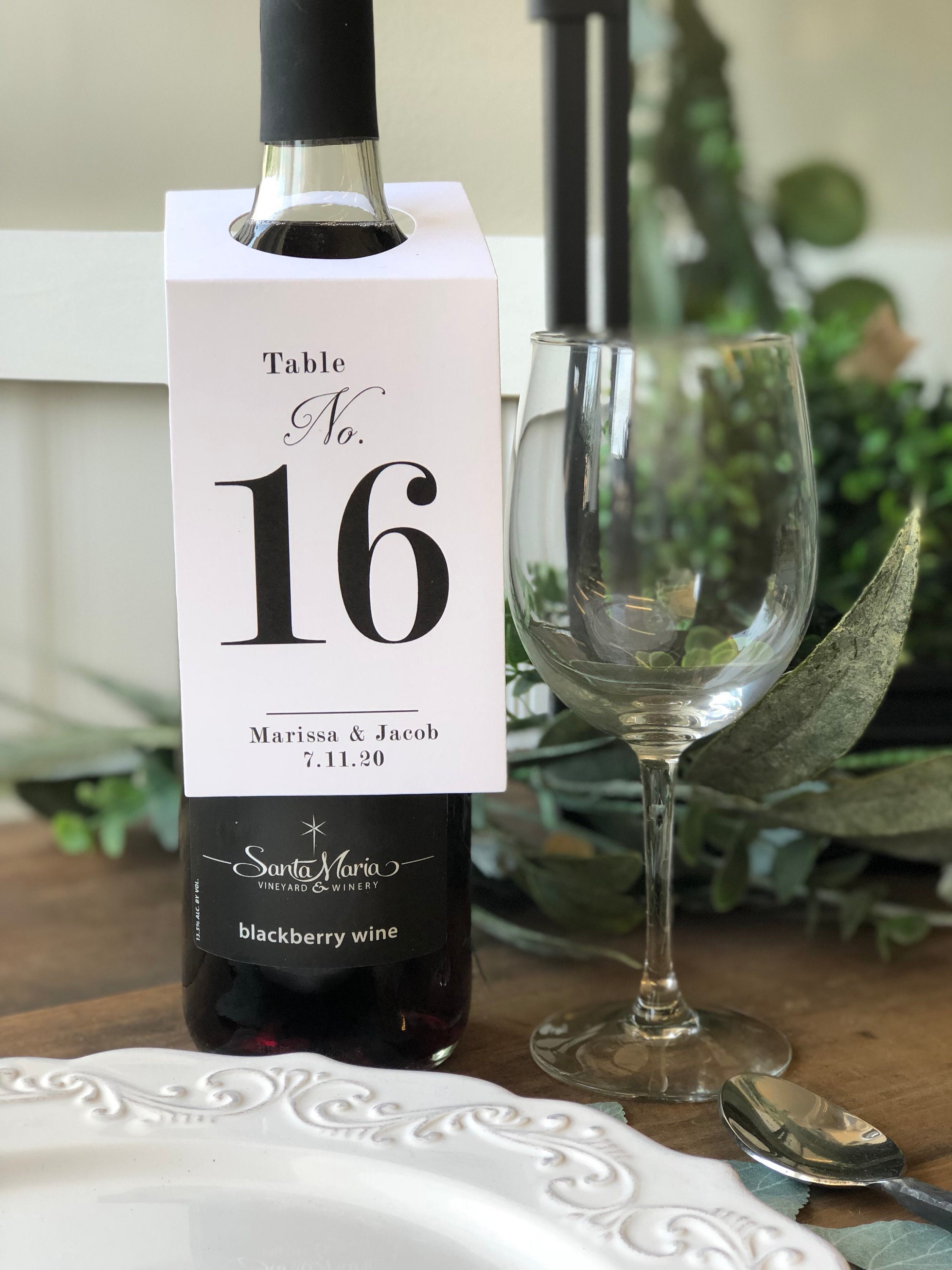Wedding Wine Bottle Tags Wine Table Number Cards Printed Etsy
