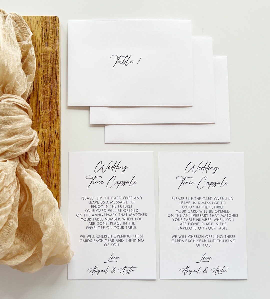 Time Capsule Card Design Examples Wedding Time Capsule Cards, Modern Minimalist Table Decor, Anniversary ...