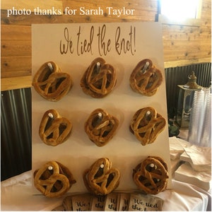 We tied the Knot Pretzel Bags, Waxed Pretzel Bags, Pretzel sleeves, Wedding Snack Bags, Wedding Favors, Food Truck Bags, set of 25 image 4