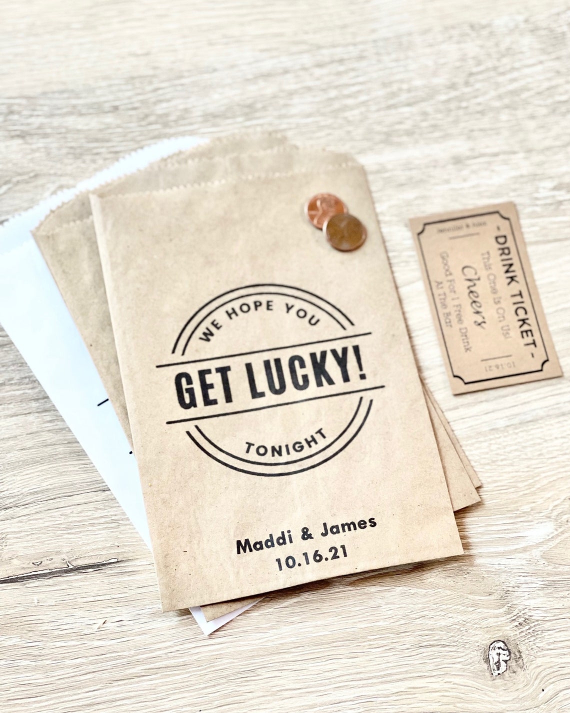 Lottery Ticket Favors Custom Wedding Favor Bags Get Lucky Etsy