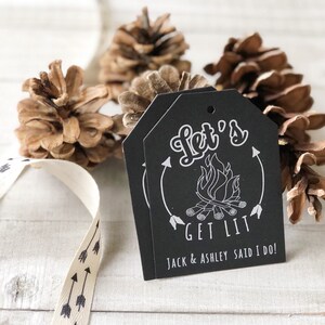 Fire Starter Tags, Let's Get Lit Tags are perfect for Rustic Wedding Favors this Winter, sets of 24 image 7