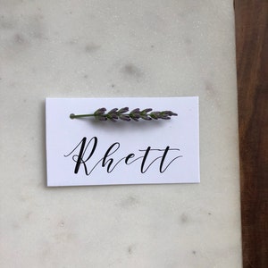 Printed Place Cards, Modern Calligraphy, Minimal, Greenery, Elegant, Classic Wedding, Flat Place Cards, set of 24 image 9