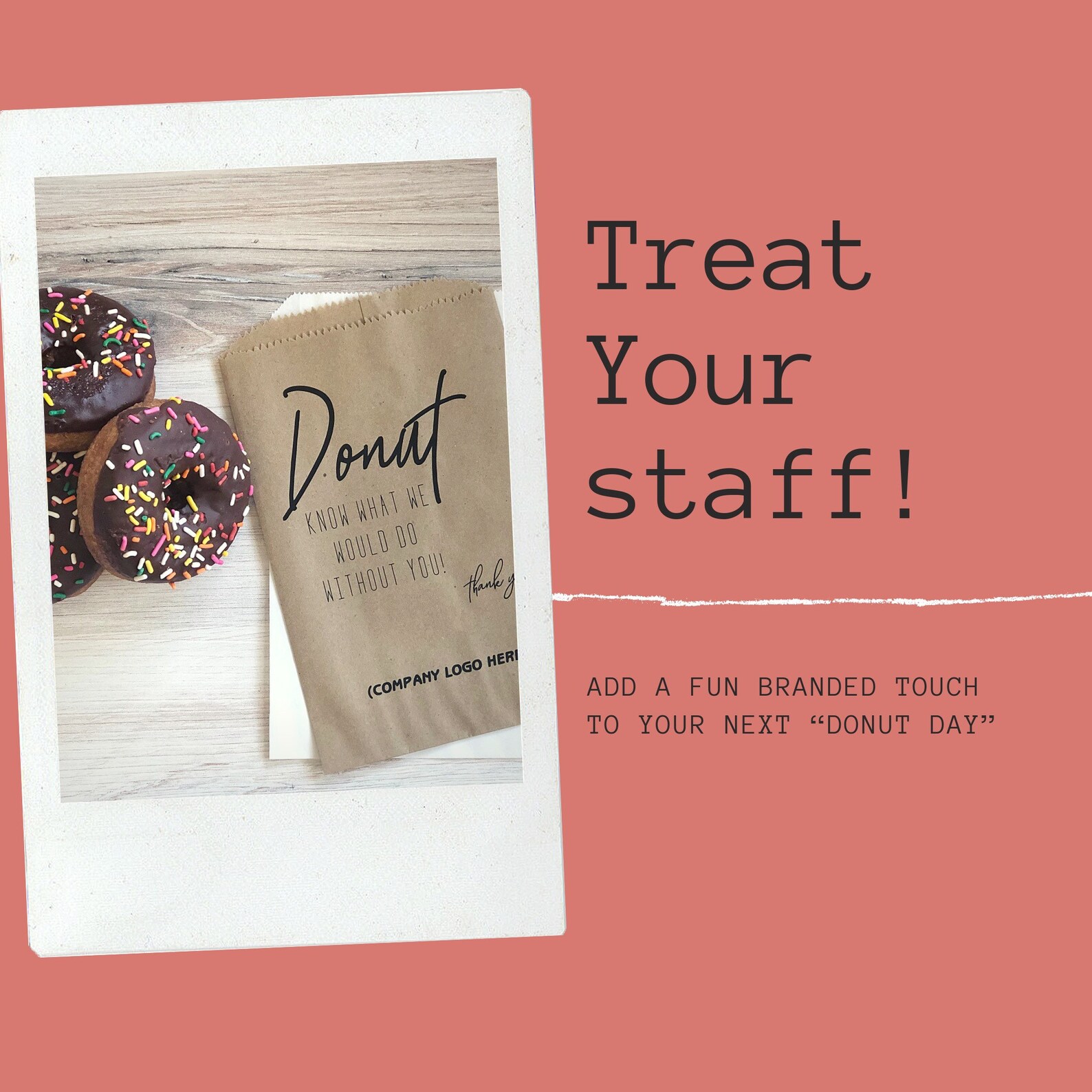 Employee Appreciation Gift Idea Branded Treat Bags Donut Etsy