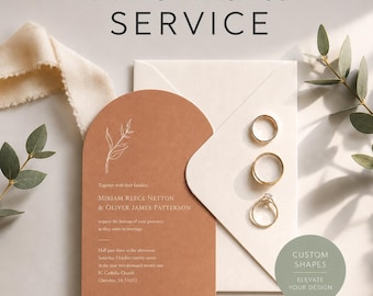 Arch Invitation Printing Service, 5x7, Die Cut, 80lb Cardstock