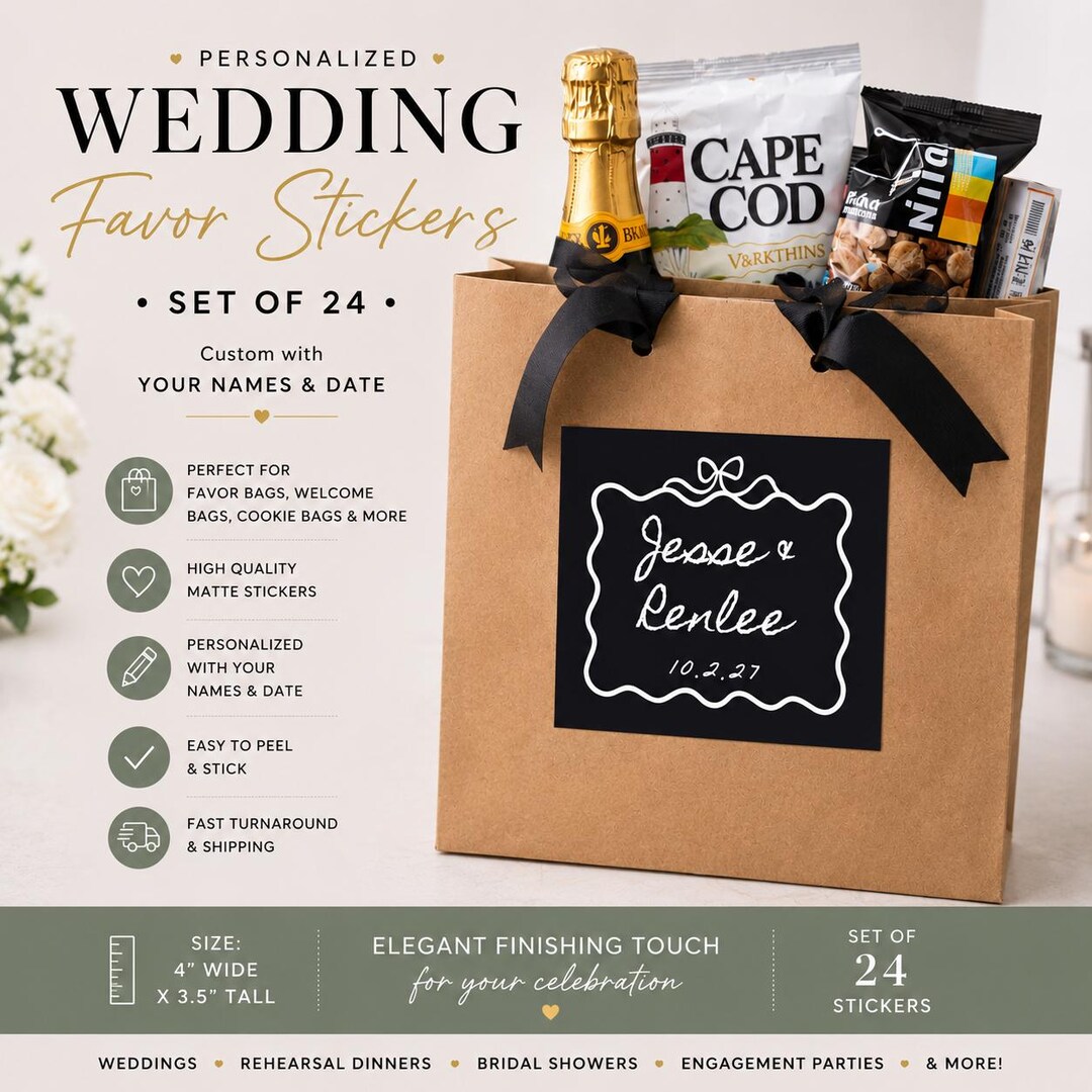 Wedding Sticker Gift Example Personalized Wedding Favor Stickers | Custom Wedding Labels | Welcome ...