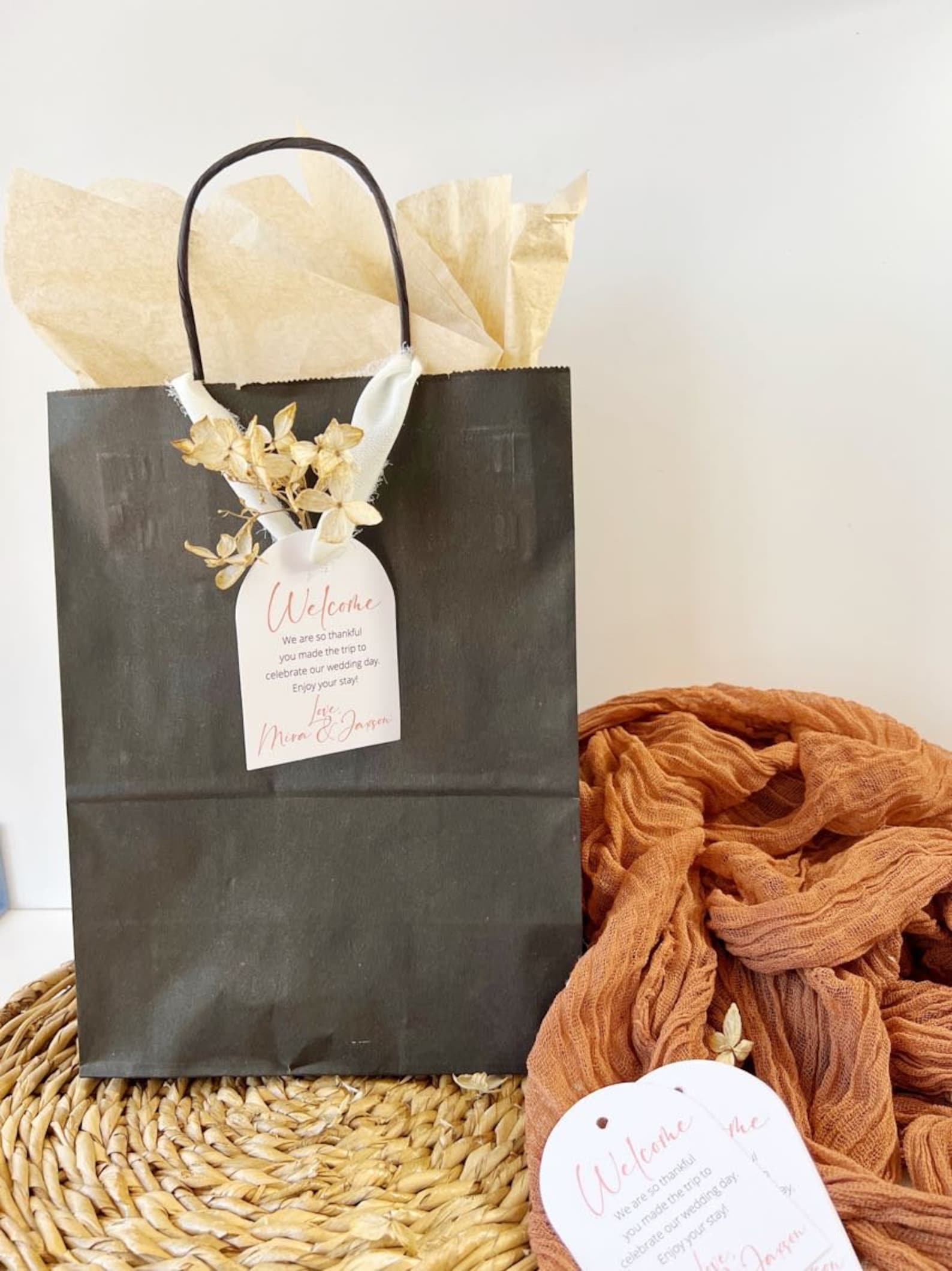 Printed Wedding Welcome Bag Tags Boho Wedding Gift Tags Tote - Etsy