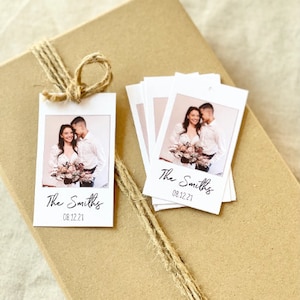 Custom Photo Tags, Personalized Picture Tags, Wedding Tags, Holiday Gift Tags, Minimal Favor Tags, Sets Of 8 image 4