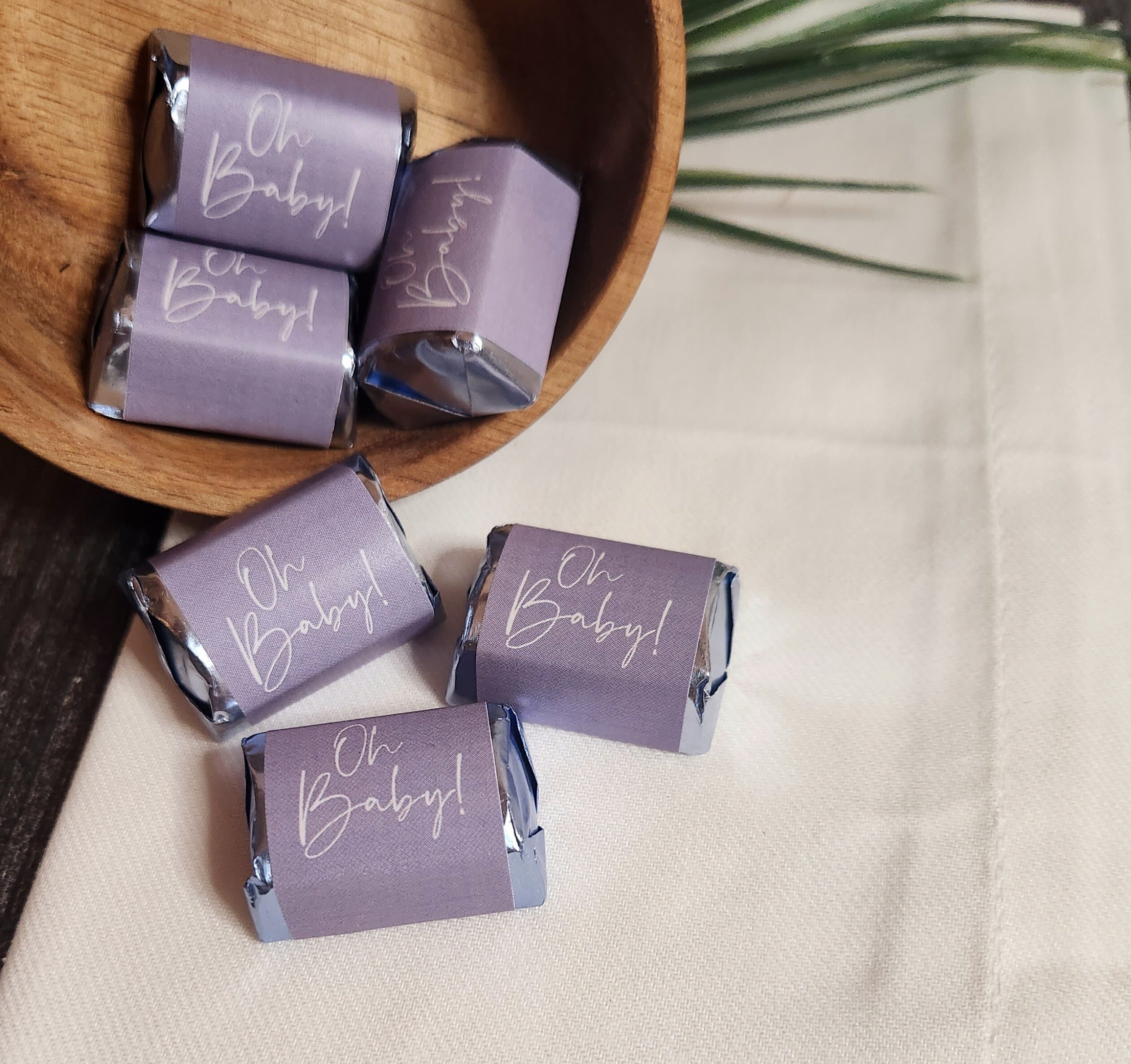 thumbnail image 2 of 60 Personalized Monogram Hershey Nugget Labels – Wedding Shower Party Favors, Gray Design 2 of 3