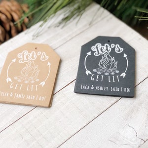 Fire Starter Tags, Let's Get Lit Tags are perfect for Rustic Wedding Favors this Winter, sets of 24 image 10