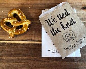 Bolsas de pretzel para recuerdos de boda (juego de 25)