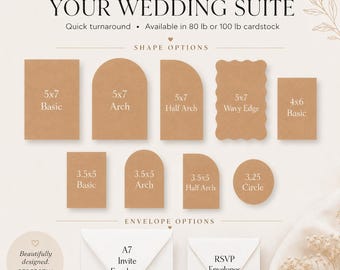 Wedding Shaped Invitation - Set of 25 Printed & Shipped