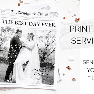 Newspaper Wedding Program Printing, Wedding Newspaper Program, Printed Wedding Programs, Folded Wedding Program, Wedding Print Service, 25pc