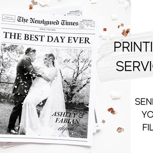 Newspaper Wedding Program Printing, Wedding Newspaper Program, Printed Wedding Programs, Folded Wedding Program, Wedding Print Service, 25pc