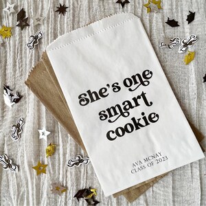She's One Smart Cookie, Graduation Cookie Bags Printed with Eco Friendly inks on Recycled Paper Bags packs of 25 image 6