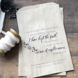 Funeral Favors, Celebration of Life Favors, Christian Gift, Memorial Favors, Wildflower Memorial Gift Bags, RUSH Option