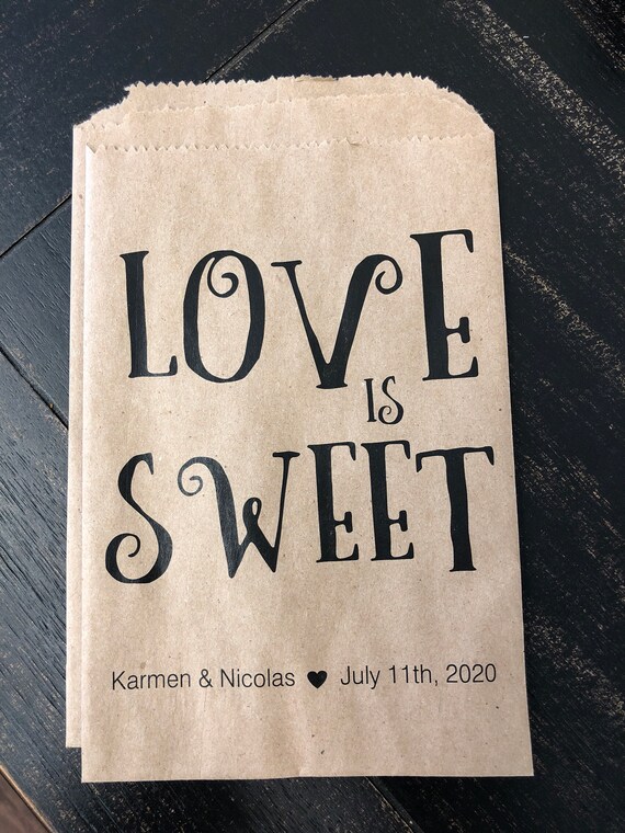Love Is Sweet Gift Favor Bags Wedding Candy Bags2018 Etsy