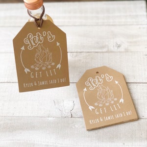 Fire Starter Tags, Let's Get Lit Tags are perfect for Rustic Wedding Favors this Winter, sets of 24 image 6