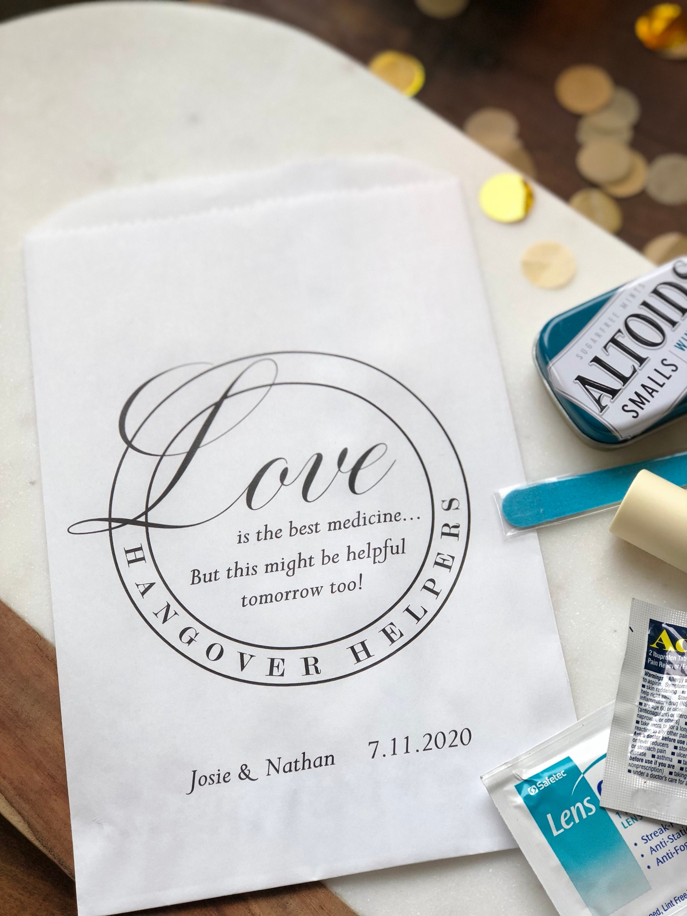 Wedding Hangover Kit Bags Hangover Favor Bags Custom Etsy