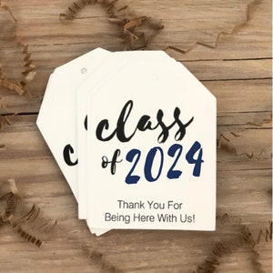 Girl/Guy Graduation Centerpiece Tags - Graduation Party Decorations - Class Of 2023 Tags - Custom Calligraphy Print - Favor Tags- Sets Of 8