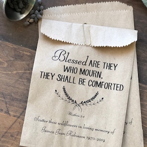 Bird Seed Packet Favor Bags (Unfilled) - Funerale cristiano, regalo commemorativo, ricordo, condoglianze, ricordo ricordo