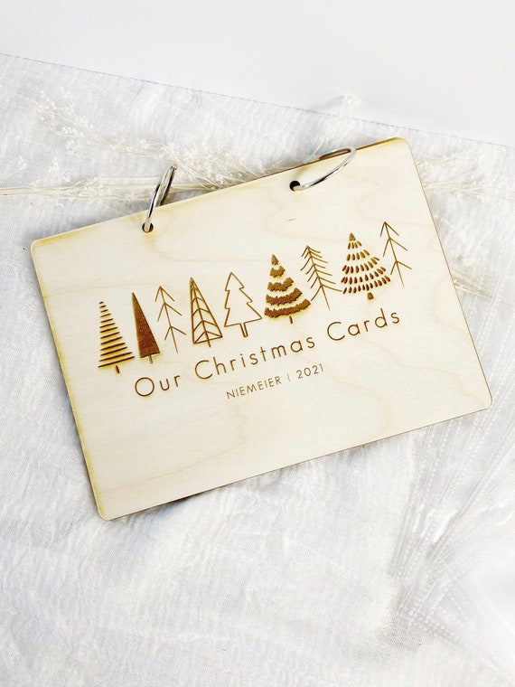 Personalized Wood Christmas Card Album: Holiday Photo Organizer - Etsy