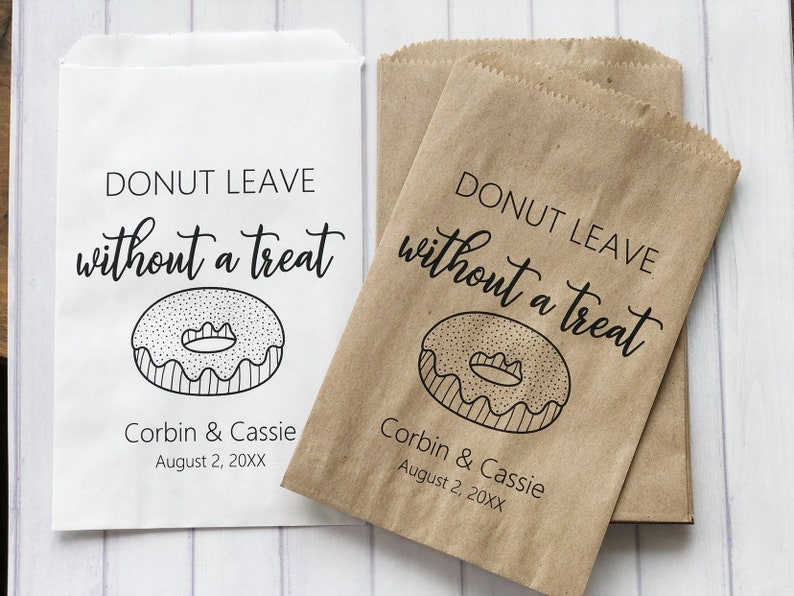 Donut Favor Bag, Wedding Favor Bags, Personalized Wedding Favor Bags, Custom Favor Bags, Favor Bags Wedding, Donut Mind If I do Bags image 4