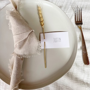 Tarjetas de lugar impresas, tarjetas de nombre modernas, tarjetas de nombre de mesa minimalistas, tarjetas de recepción de boda, decoraciones de boda de otoño, juegos de 24