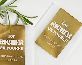 Gold Foil For Richer or Poorer Lotto Favor Stickers, Wedding Lotto Ticket Favors, Scratch off Favors, Wedding Favors, Lotto Ticket Favors
