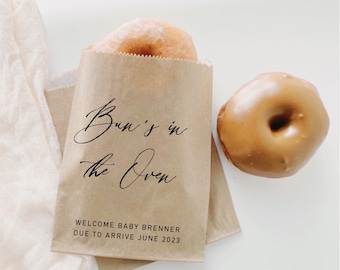 Baby-Dusche-Donut-Taschen - Brötchen in der Ofenbevorzugung oder Süßigkeiten-Taschen - Mädchen- oder Jungen-Duschdekorationen - Sets von 25