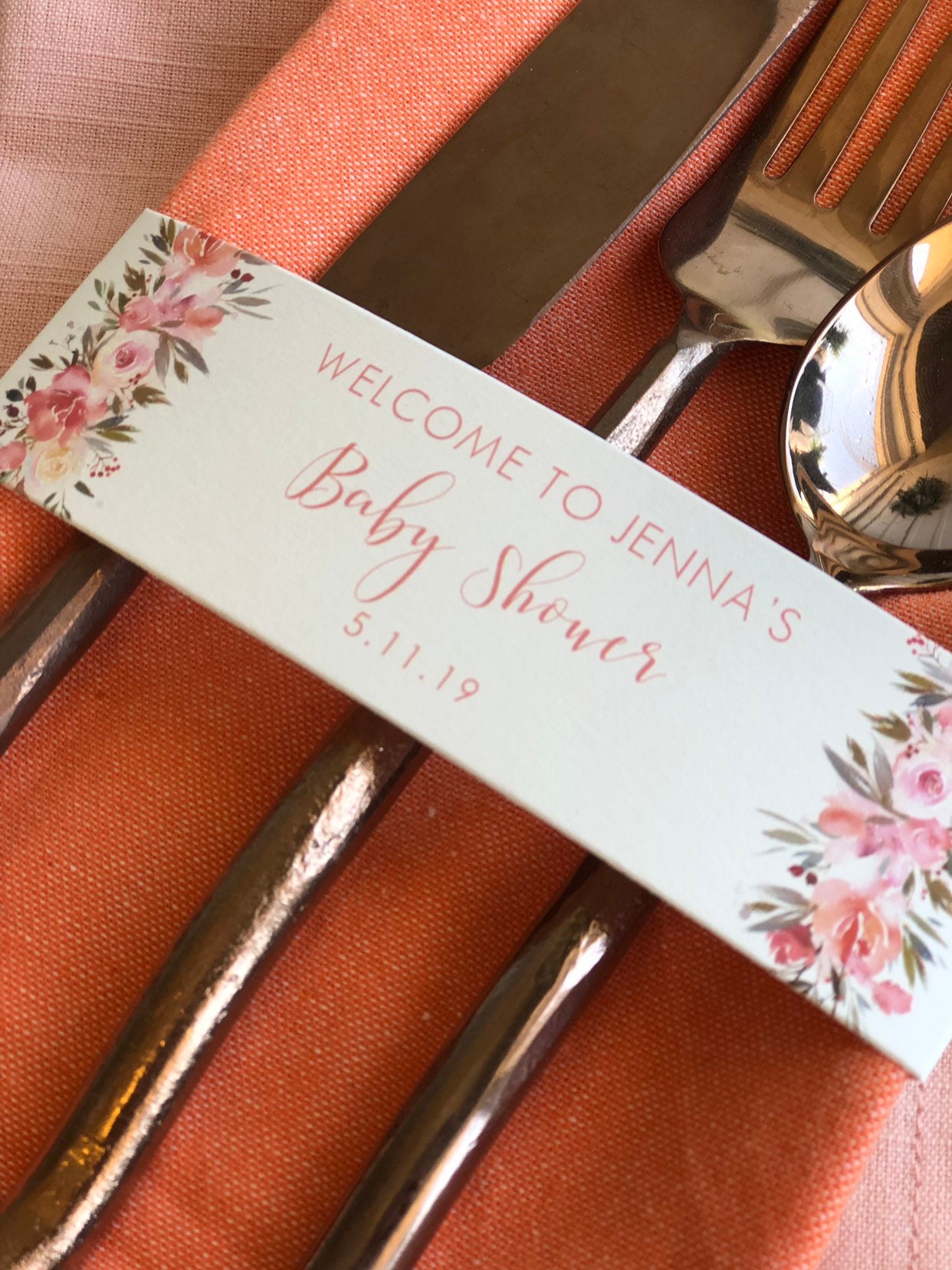 Baby Shower Napkin Wraps linen napkin bands Blush Pink Etsy