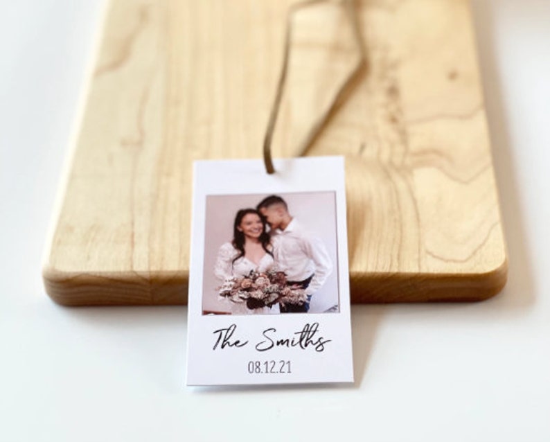 Custom Photo Tags, Personalized Picture Tags, Wedding Tags, Holiday Gift Tags, Minimal Favor Tags, Sets Of 8 image 3