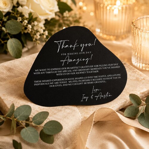 Pebble Wedding Thank You Cards: Guest Appreciation, Set of 12