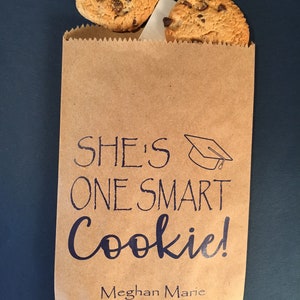 Graduation Favor Bags, Cookie Take Home Bag, Candy Buffet Bag, Graduation Cookie Bag, Favor Bag, One Smart Cookie, Sets Of 25s image 4