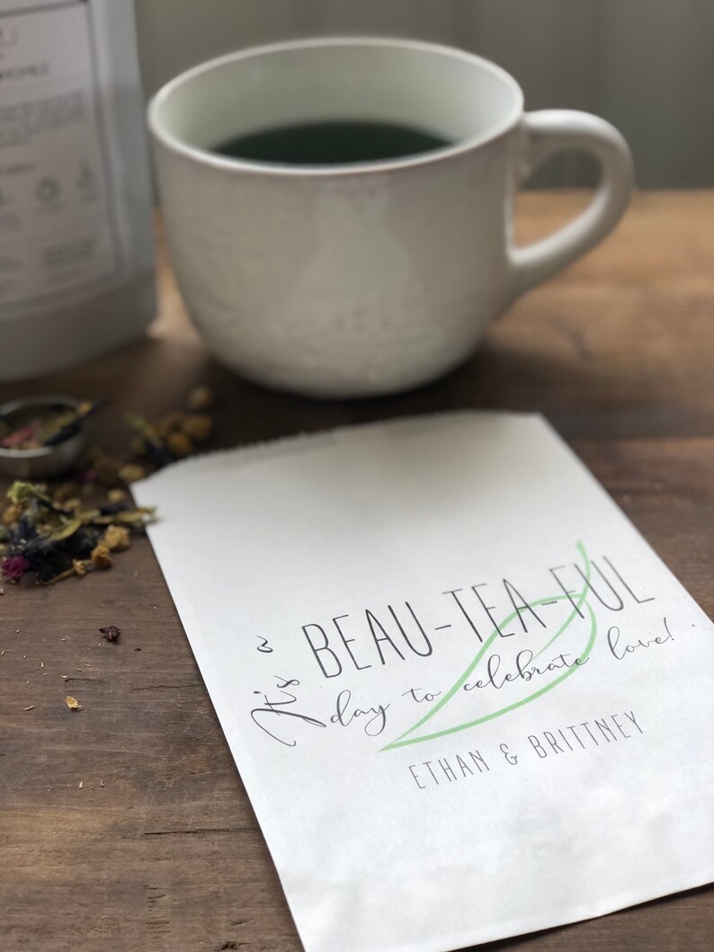 Personalized Tea Bag Party Favors Beau-Tea-ful day wedding | Etsy