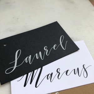 Printed Place Cards, Modern Calligraphy, Minimal, Greenery, Elegant, Classic Wedding, Flat Place Cards, set of 24 image 5