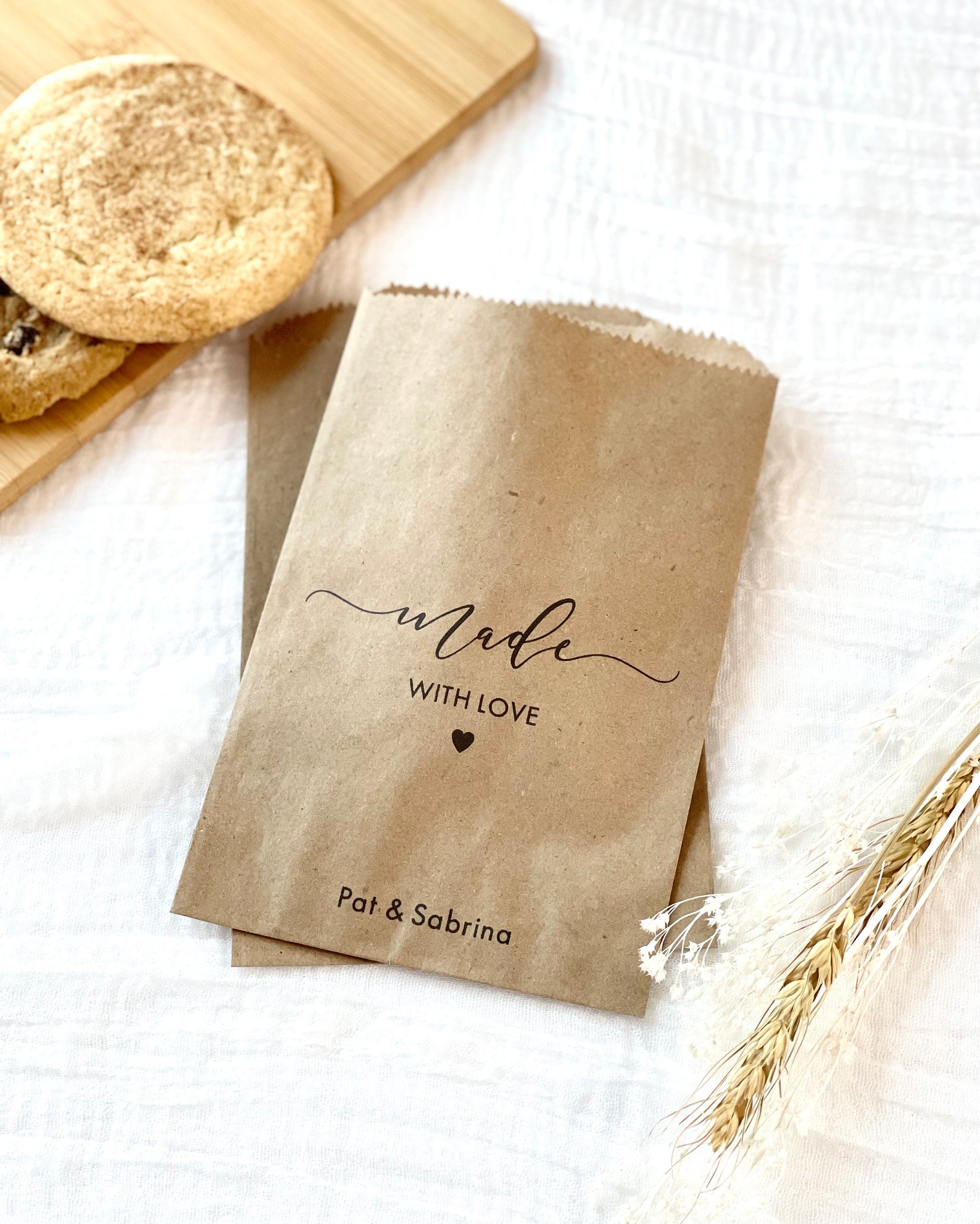 Bridal Shower Cookie Bags Made With Love Treat Bags Wedding Etsy