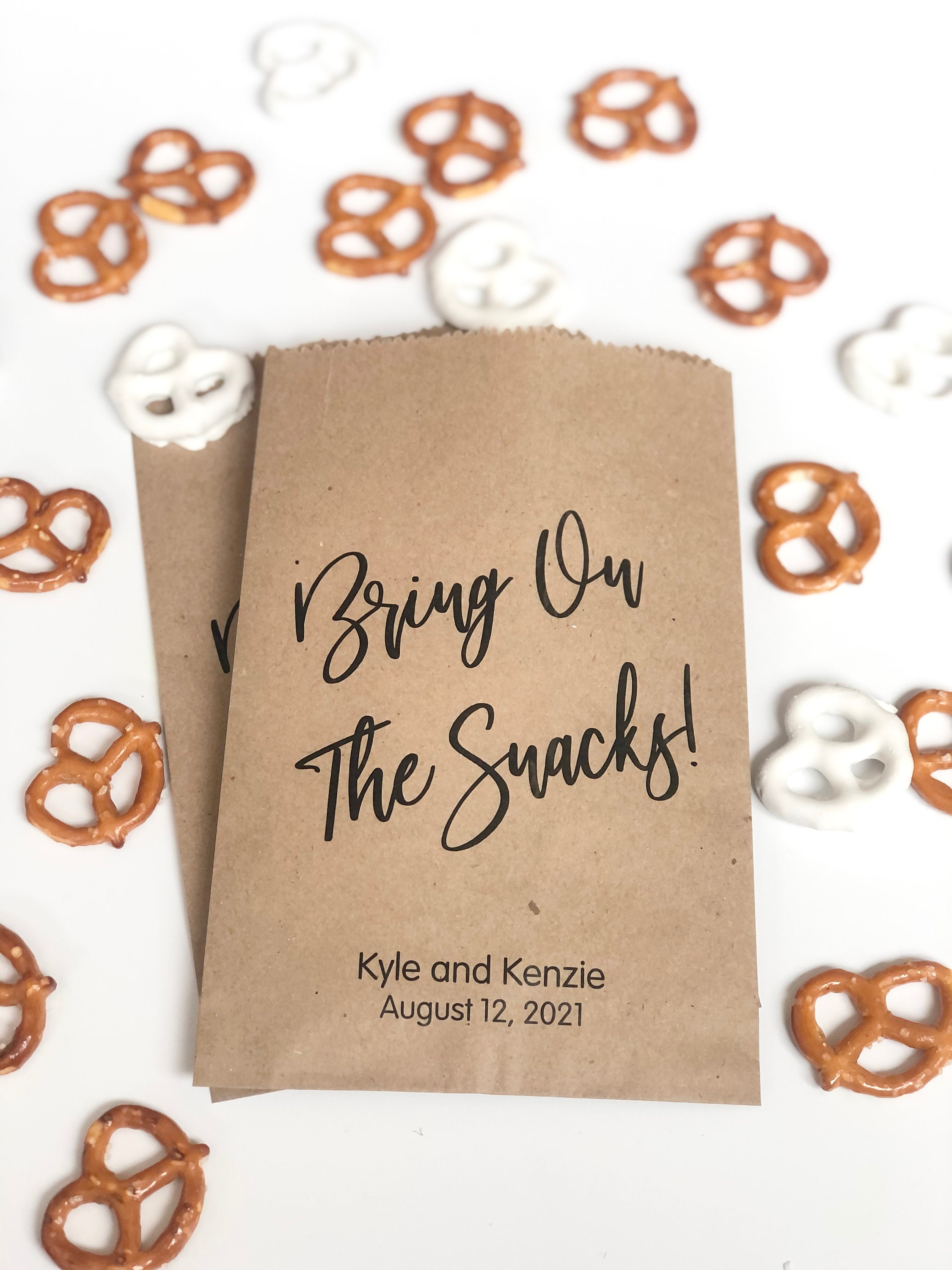 Custom Wedding Favor Bags Wedding Treat Bags Snack Bags Etsy