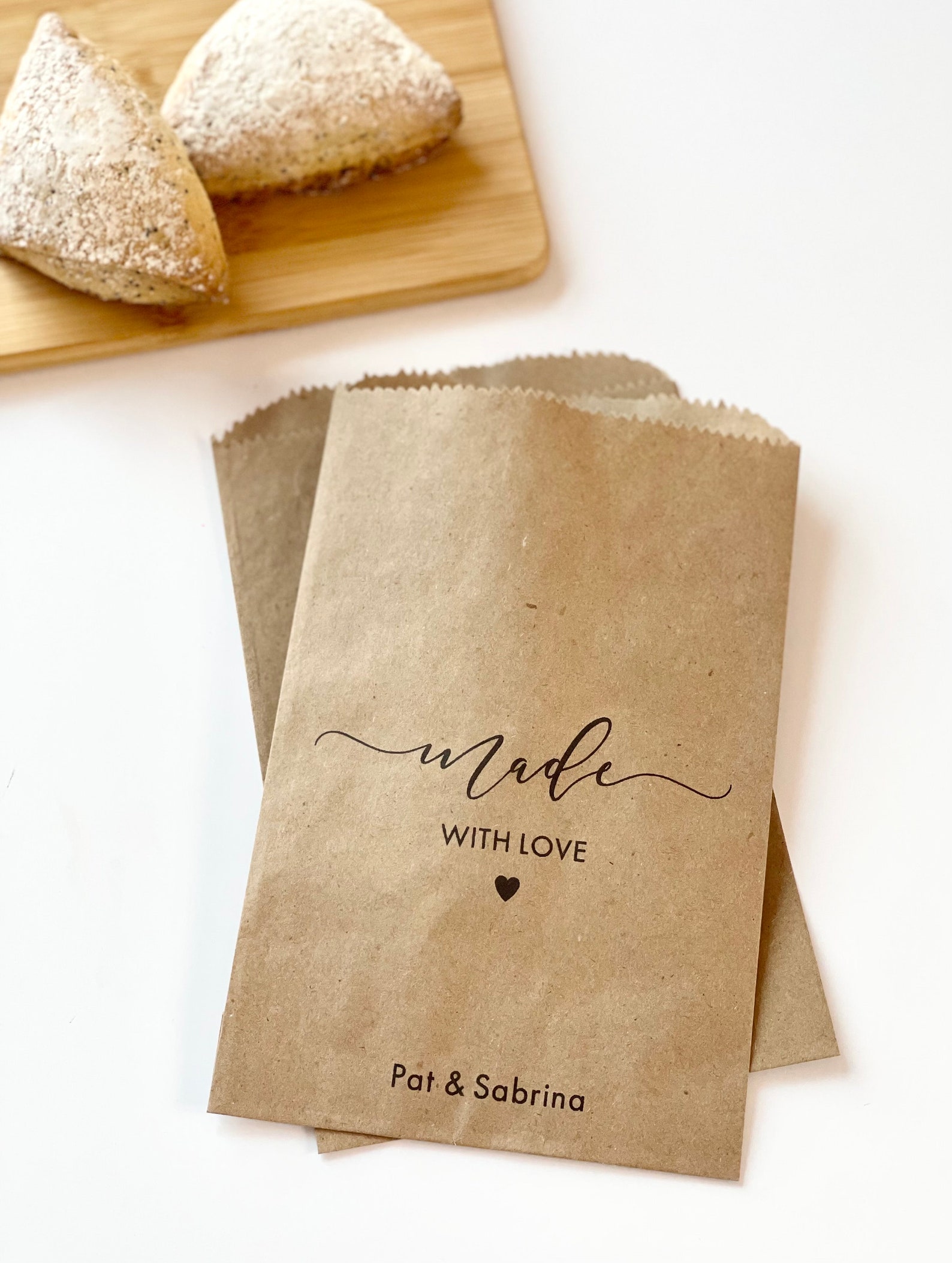 Bridal Shower Cookie Bags Made With Love Treat Bags Wedding Etsy